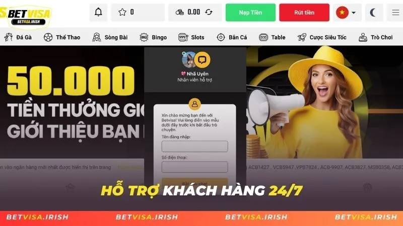 Hỗ trợ khách hàng 24/7